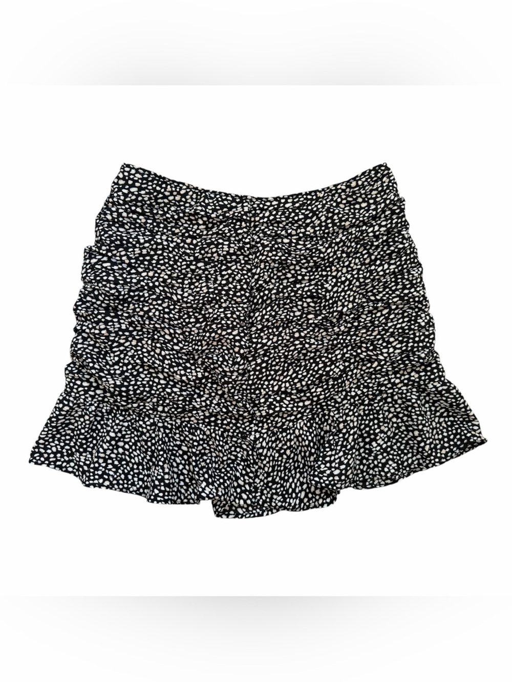 Abercrombie & Fitch Black and White Printed Ruffle Mini Skirt